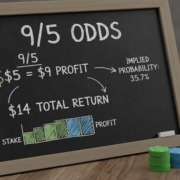 odds of 9/5 explained on a blackboard
