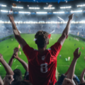 Football fans cheering