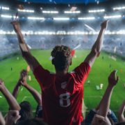 Football fans cheering