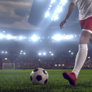 football player about to kick ball