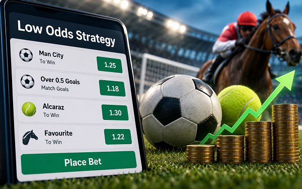odds on screen, football and tennis ball next to coins