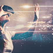 Young lady with VR glasses