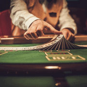 croupier behind table