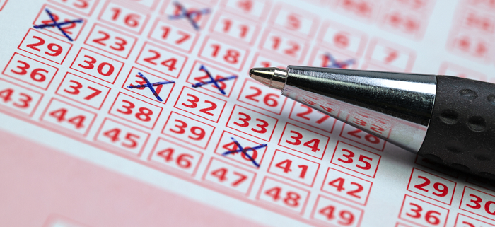 lottery ticket with pen