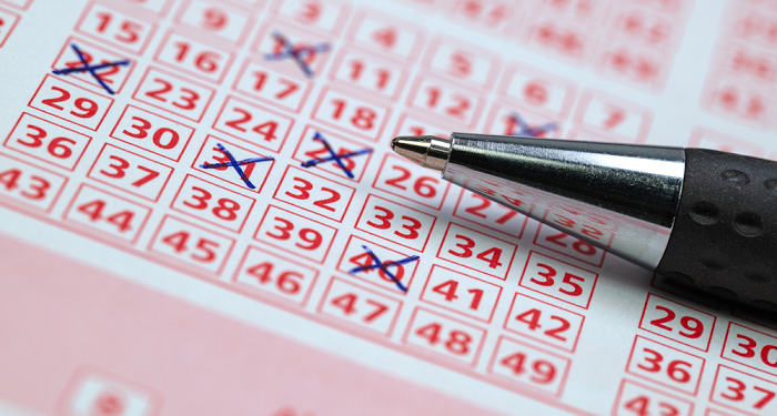 lottery ticket with pen