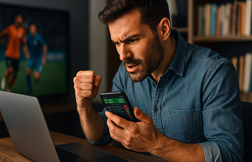 Man celebrates betting win