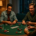 players sat around poker table