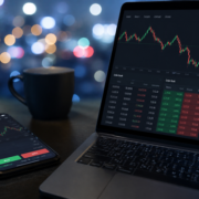 trading on laptop and phone