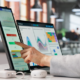 woman trading on screens
